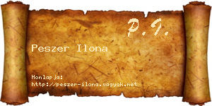 Peszer Ilona névjegykártya